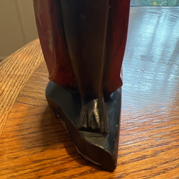 Hand Carved Wood Statue - EUC - Picture 9 of 13